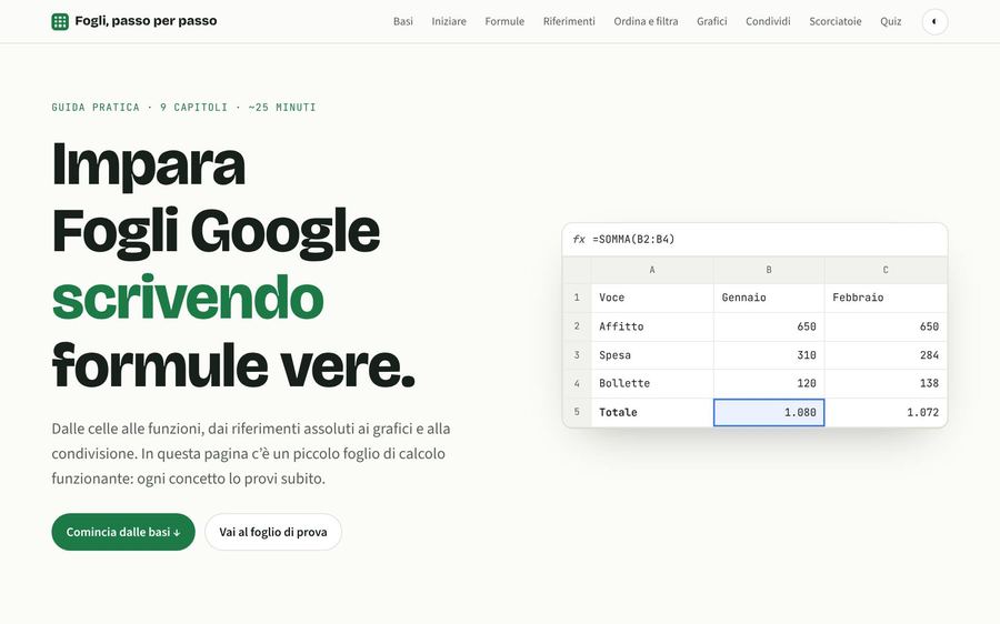 Guida ai Fogli Google