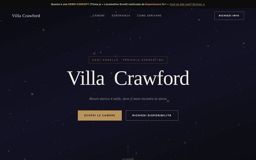Villa Crawford, demo con scena 3D